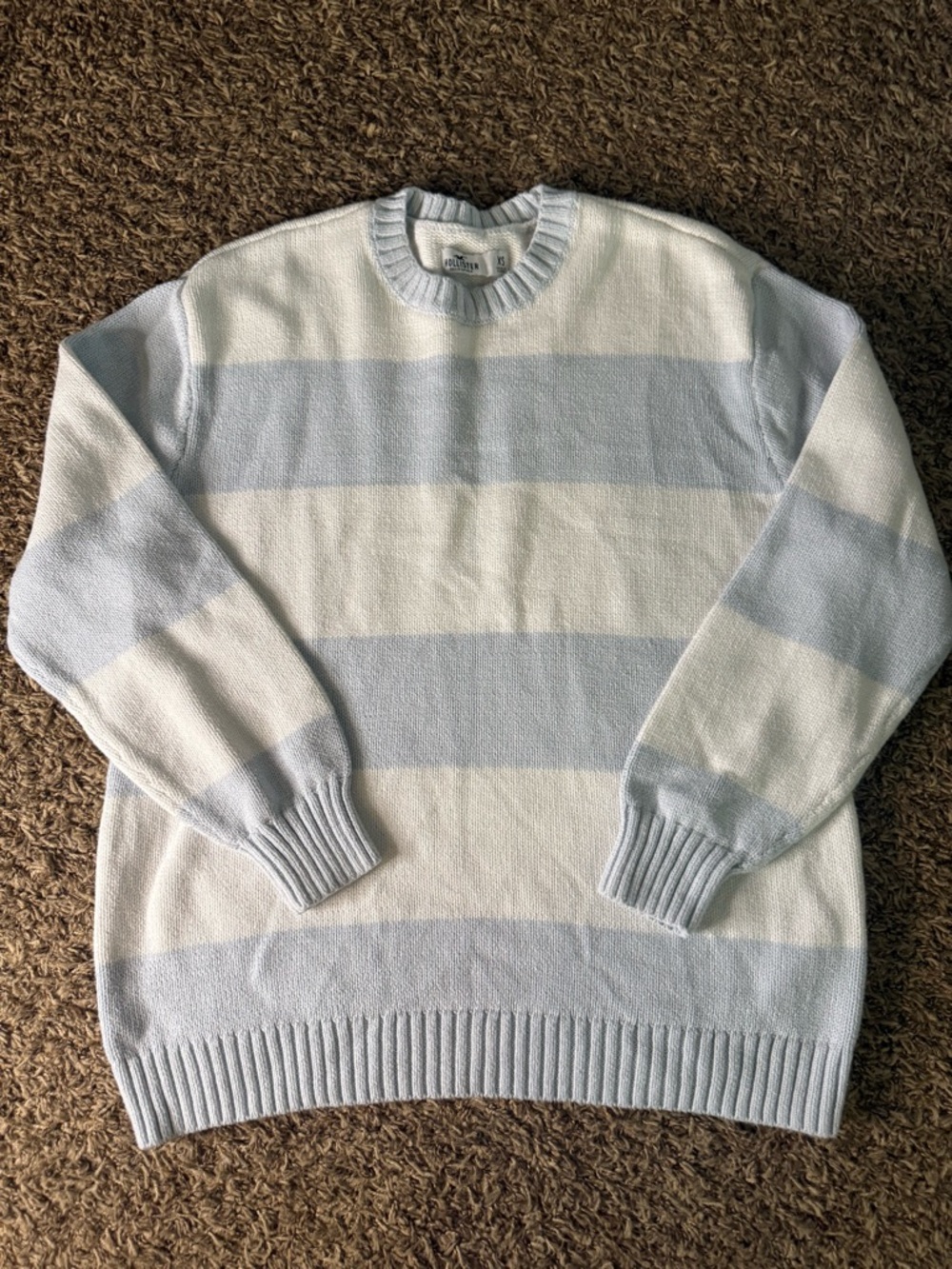 Hollister Blue White Striped Knit Sweater Size XS